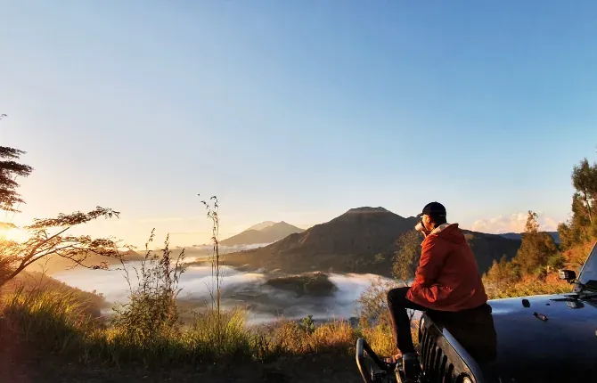 Mount Batur jeep adventure tour in Bali